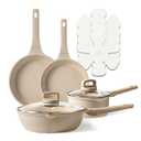 CAROTE 10Pcs Pots and Pans Set Nonstick, Induction Cookware Sets, NonStick Cooking Set, Kitchen Pots and Pans Set with Stay-Cool Handles, PFOA Free