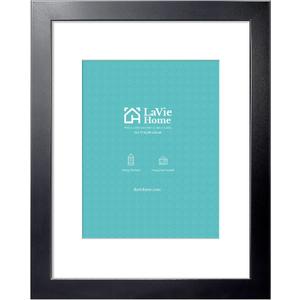 LaVie Home 14 x 17 Poster Frame Black, Display Pictures 11x14 with Mat or 14x17 Without Mat, Stable and Sturdy Picture Frame and Polished Plexiglass, Horizontal and Vertical Format of The Wall,1 Pack