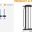 HOOEN Narrow Baby Gate for Stairs - 29 to 34 Inch Wide with Door, Metal Tension Pressure Mounted Child Safety Gate, Black
