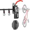 Bike Storage Rack Wall Mount,Swivel Vertical Mountain Road Bike Rack Hanger For Garage Indoor Use,Heavy Duty Metal Bicycle Storage Rack Holder Space Saving W/Extendable Storage Hook,Holds Up to 77lbs