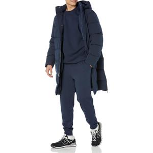 Amazon Essentials Mens Hooded Long Puffer Coat (Blue, XXXL)