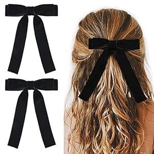 2PCS Brown Velvet Bows Girls Hair Clip Ribbon Accessories for Baby Toddlers Teens Kids