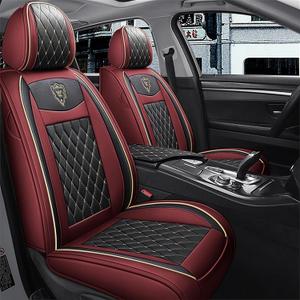 SanQing Car Seat Covers Full Set, Super Luxurious Heavy Universal Duty Waterproof Leather Automotive Vehicle Cover for Cars SUV Pick-up Truck, Non-Slip Seat Pink Car Accessories (Full Set/Wine Red)