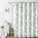 Awellife Vintage Green Shower Curtain, Cotton Floral Cottage Core Spring Shower Curtains for Bathroom 72" W x 72" L