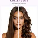 LANDOT Hair Straightener and Curler 2-in-1: Twist Flat Curling Iron for Smooth Straight & Bouncy Curls, Anti-Frizz, Dual Voltage, 12 Temps 250-450F for All Hair Types, 1 Inch, Metallic Gray