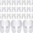 Juvale 24 Pairs Disposable House Slippers for Guests - Bulk Slipper Pack for Hotel, Spa, Travel, Shoeless Home, White Closed Toe (US Men Size 10, Women 11)