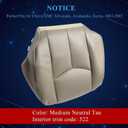 NLQR #522/52i Med Tan Driver & Passenger Bottom & Top Lean Back Replacement Leather Seat Covers & Armrests fit for Chevy Silverado Tahoe Suburban Avalanche GMC Yukon Sierra 1500 2500 3500 HD 2003-2007