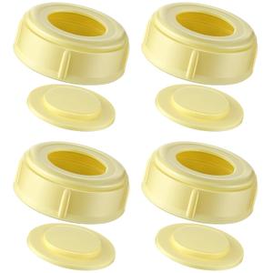 Dreyoo 4 Pack Nipple Rings Compatible with Medela Baby 5oz & 8oz Plastic & Glass Bottles, Collar Rings Compatible with Medela Breast Milk Collection and Storage Bottles, No Leak or Spill