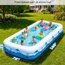 165"x76"x22" Inflatable Pool with Electric Pump, Large Blow Up Family Swimming Pool for Adults & Kids, Thickened Heavy Duty Backyard Water Party Pool