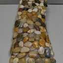 Qualdout River Rocks Stepping Stones Pavers Outdoor for Garden Walkway, Pebbles Polished Gravel for Yard Lawn Patio Pathway Landscaping, 6PCS (Rectangle)
