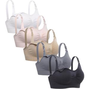 Lataly Womens Seamless Nursing Bra Sleeping Maternity Bralette for Breastfeeding Pack of 3 (Large)
