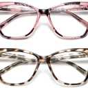 Oversized Reading Glasses Women Cat Eye Photochromic Computer Reader Stylish Ladies Designer Fashion Big Unbreakable Eyewear (Reader ( White Tortoise+pink Demi ))