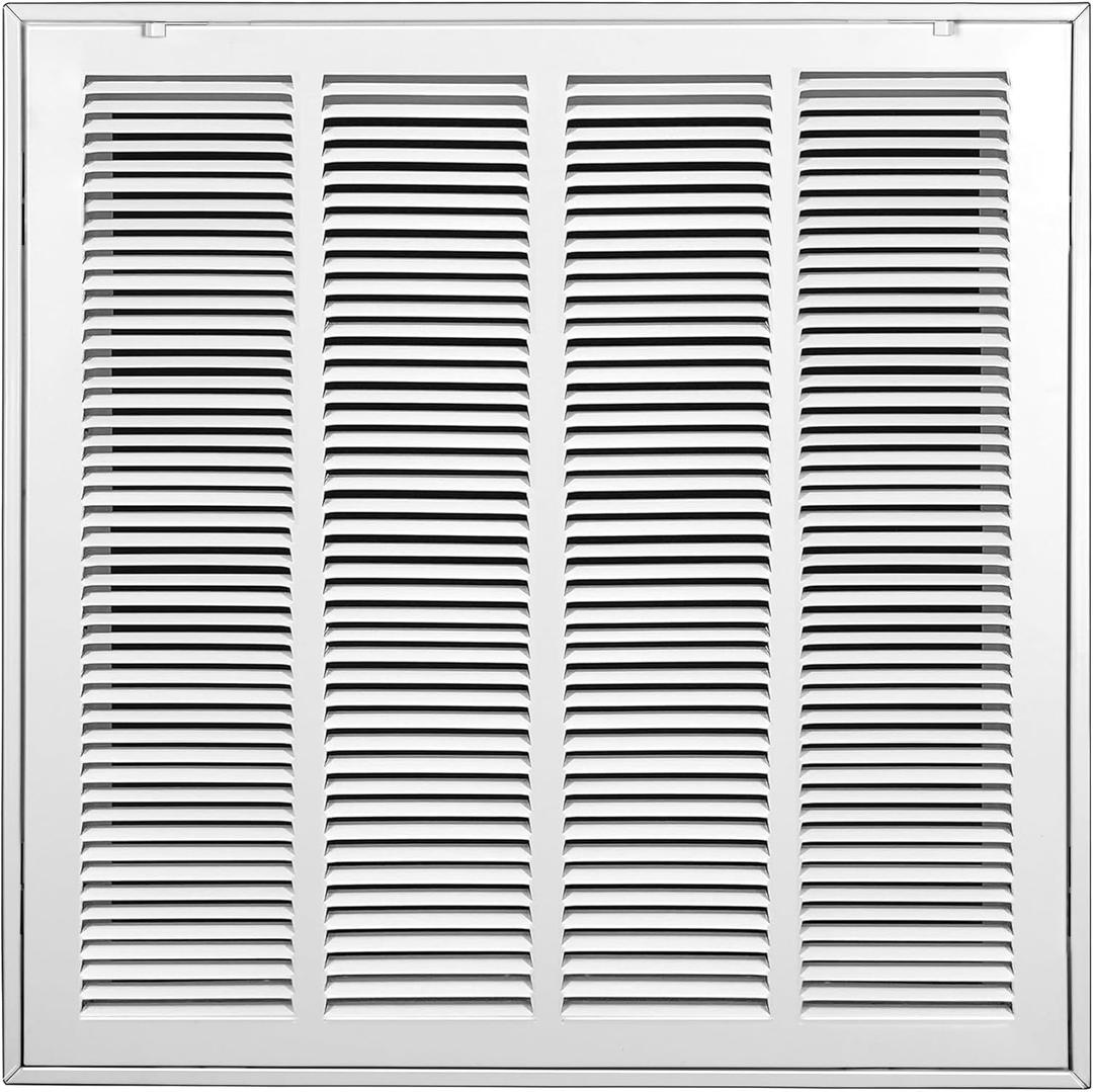 Return Air Filter Grille for 20x20 Duct Opening, Steel Return Air Grille with Removable Door for 1-Inch Filters, HVAC Vent Cover Grill for Sidewall/Ceiling, Outer Dimensions: 22 5/8"Wx22 5/8"H