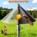 Upgrade Metal Squirrel Baffle for Bird Feeder Round Pole, 18 Inch Wide Heavy-Duty, Universal Fit for 0.5-1.2 Inch Poles, Weatherproof & Chew-Proof Squirrel Deterrent, Bird House Guard for Outdoor