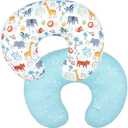 Winmany Baby Nursing Pillow Cover Newborn Removable Breastfeeding Pillowcover Cute Pattern Girls Boys Nursing Pillowcase for Breast and Bottole Feeding
