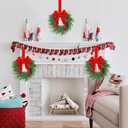 YoleShy 6 Pcs Small Christmas Wreath 12'' Mini Wreaths for Kitchen Cabinet Wreaths with Berry & Red Velvet Bow Ribbon Window Wreath Christmas Xmas Farmhouse Decoration for Front Door Chair Wall