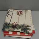 AVOIN colorlife Merry Christmas Balls Eucalyptus Holly Berries Gloves Throw Pillow Covers, 18 x 18 Inch Xmas Winter Holiday Red Stripes Cushion Case Decoration for Sofa Couch Set of 4