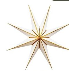 Christmas Hanging Paper Stars, Cardstock Star Decorations, Star Lanterns, White, Gold, Brown for Holiday Christmas Home Decor Star 