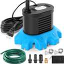 Pool Cover Pump, 850 GPH Water Pump for Pool Draining With 4 Hose Adapters, 23 FT Drain Hose, 25 FT Power Cord, Pool Cover Pumps Above Ground for Drainage of Pool Covers, Ponds and Tubs(Blue)