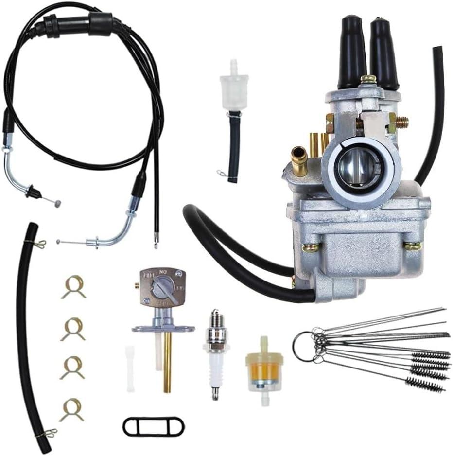 Carburetor PW80 1985-2006 Carb Replacement for Yamaha PW 80 Y-Zinger for Lifan BW80 21W-14101-00-00 21W-14101-01-00 with Fuel Petcock Switch Throttle Cable