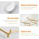 2 Tier Ceramic Fruit Bowl for Kitchen Counter, Tiered Fruit Basket for Countertop, Modern Multi Layer Fruit Display Stand for Party, Cute (Gold&White, Small) 1