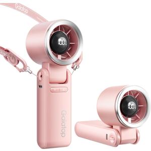 Gaiatop Portable Handheld Turbo Fan, 15 Hrs Cooling, 180 Foldable 4-in-1 Hand Held Fans, 6-Speed (1-100) Personal Mini Handheld Fans, Small Portable Fan for Travel, Working, Outdoor Women Gifts, Pink