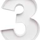 WENPACK 8" Small Fillable Cardboard Letter Shaped Paper Mache Cutouts Candy Tray Food Container(3)