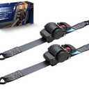 ANLULOAD 2 Pack Retractable Ratchet Straps (2in x 157in),Cargo Strap Tie Downs for Trunk, Garage Motorcycles, Atvs,Trailers-WLL2,204lbs,BS:4,409 lbsBlack