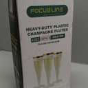 FOCUSLINE 100 Pack Plastic Champagne Flutes, 4.5 Oz Gold Rim Plastic Champagne Glasses, Disposable Clear Toasting Glasses Recyclable Champagne Cups for Wedding Party