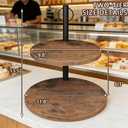 Cupcake Stand, 2 Pack Rustic Wood Cake Stand, 2 Tier Cupcake Tower Round Tiered Tray Stand for Dessert Table Display, Industrial Wooden Serving Stand Wedding, Graduation and Baby Shower