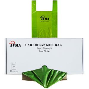JVMA Car Trash Bags  Super Strength, Leakproof, Smell Proof Hanging Garbage Bags for Car, Truck, SUV, RV & Vehicle  Green, 50 Count Automotive Trash Bags 1 Gallon