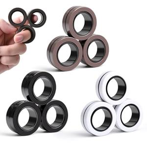 Cevioce Easter Basket Stuffers,9 PCS Magnetic Ring Fidget Toys Set for Adults Teens Boys, ADHD Anxiety Magnetic Fidget Spinner, Birthdays Gifts for Kids Coolest Magnet Stress Relief Toy for 8+ Year Old