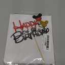 Cartoon Mouse Happy Birthday Cake Topper, Children Boys Girls Birthday Cake Topper, Baby Shower Baby Birthday Party Cake Decorations, Black Glitter