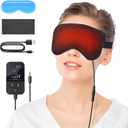 Heated Eye Mask - Medcursor Rechargeable Electric Eye Mask for Dry Eyes, 2500 mAh Large Battery & Washable Cover, Eye Pad for Sleeping, Skincare, Relax Eye Fatigue