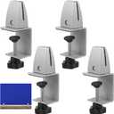 4 PCS Sneeze Guard Support Clamps, Adjustable Desk Clamp for Dividers, Aluminum Alloy Desk Shield Clamp, Privacy Panel Clamp for Office Desk, Easy Installation, Anti-Scratch