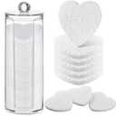 Sieral 120 Pcs Compressed Facial Sponges with Container Disposable Face Sponge Pads for Washing Face Cleansing Exfoliating Esthetician Makeup Removal(Heart,White) (120 Count (Pack of 1), White)