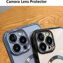 Spevert Magnetic Clear Case for iPhone 13 Pro Max with Camera Lens Protector Full Protection Case Compatible with MagSafe Elegant Anti-Scratch Case Cover 6.7 Inch (Purple)