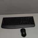 Wireless Keyboard and Mouse Combo, Full-Sized 2.4GHz Wireless Keyboard with Comfortable Palm Rest and Optical Wireless Mouse for Windows, Mac OS PC/Desktops/Computer/Laptops (Black)