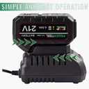 21V Battery Rapid Charger Base, Single Port Fast Charger Compatible 21V Lithium-Ion Battery, Charger Only Battery Not Included