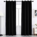SPXTEX Black Velvet Curtains - Grommet Top, 84 Inch Long, Thermal Insulated, Light Filtering, Set of 2 Panels