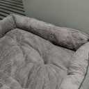 MIXJOY Dog Beds for Large Dogs, Big Pet Bed Large Size Dog Washable, Orthopedic Calming Soft Pet Beds Cuddler, Rectangle Sleeping Rabbit-Velvet Cozy Puppy Bed with Anti-Slip Bottom (35x25in, Grey)