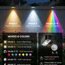 JOFIOS Solar Fence Lights Outdoor, 9 Fixed Colors Color Changing Solar Deck Lights Outdoor Waterproof IP44 Dusk-to-Dawn Fence Lights Solar Powered for Patio, Railing, Porch, Stair, Dock, 12 Pack