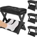 HOMELTSTBO Adjustable Wooden Foot Rest Under Desk, Double Step Desk Footrest with 3 Height Options & Non-Slip EVA Surface, Ergonomic Foot Rest For Under Desk At Work,Enhances Posture,Home Office-Black