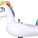 PoolCandy Tube Runner - Swimming Pool Motorized Inflatable Gigantic Animal Ride-ons (White Unicorn Pool Float)