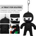 Golf Tee Holder, Ninja Portable Funny Golf Tees Holder Keychain Golf Gift Golf Accessories for Men & Women