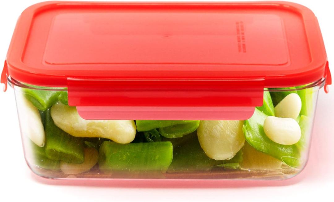 Glass Container 22 cm 1600 ml, Microwave Safe Glass Lunch Box For Work, Refrigerator Organizer, Borosilicate Glass Food Storage Container For Kitchen