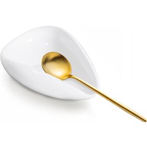 Ceramic Coffee Spoon Rest, Small White Spoon Holder for Coffee Bar, Mini Spoon Rest for Coffee Station, Teaspoon and Stirrer Holder, Spoon Not Included