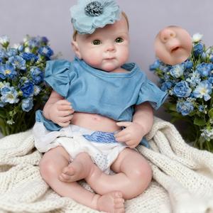 Silicone Baby Dolls,18 Inch 6.6lbs Full Body Solid Silicone Lifelike Reborn Baby Girl Doll Anatomically Correct Bettie Can Open Mouth