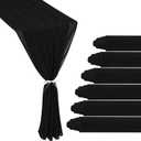 6 Pack 10Ft Black Chiffon Table Runner 29x120 Inches Sheer Fabric Table Runner Romantic Wedding Runner for Thanksgiving Christmas Bridal Shower DecorationsBlack