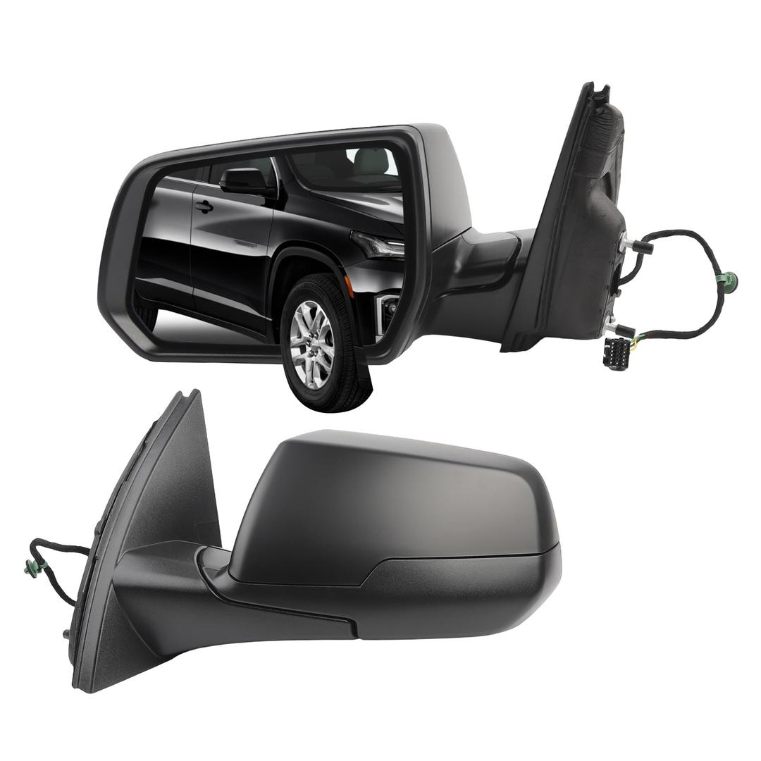 Dasbecan Side Rear View Mirror Compatible with 2022-2023 Chevy/Chevrolet Traverse L LS Door Rearview Mirror Heated Manual Folding Power Glass Driver Left 87847718 84952583 85533206(5pin)